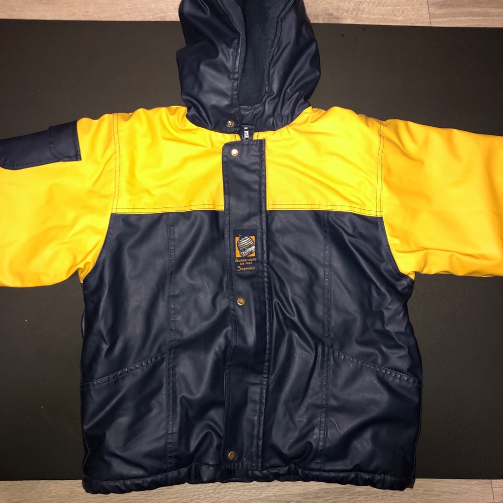 Yellow & Blue toddler boy rain jacket